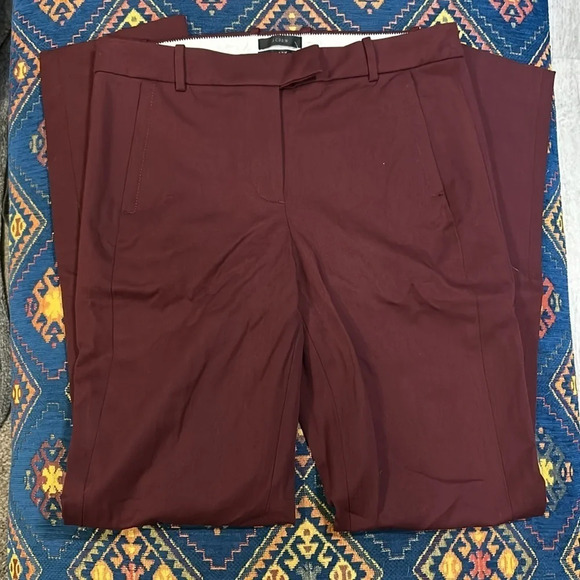 J. Crew Women’s Maddie Two Way Stretch Cotton Ankle Pants Maroon Size 8T NWT - Picture 5 of 7